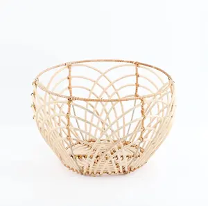 Bol de service rond en rotin fait à la main bol de nourriture de qualité supérieure de taille personnalisée pour hôtels et restaurants grand prix - Product Image 2