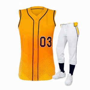 Uniforme de baseball sans manches nouveau design, uni, bonne couture, de grande taille, ensemble complet - Product Image 1