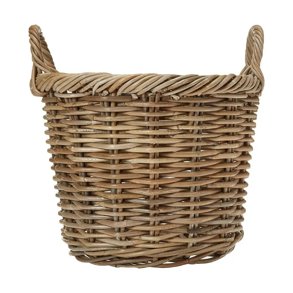 Wholesale factory Gray Decorative Storage Basket Wholesale Price Rattan Round Planter