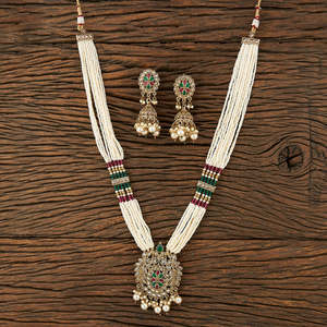 Juego de colgante de perlas antiguas hecho a mano, calidad de exportación, chapado en dhndi, 211945 en joyería al por mayor - Product Image 4