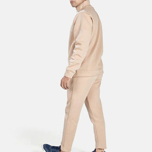 Ensemble de survêtement décontracté pour homme, uni, chaud pour l'hiver, manches longues, fermeture éclair quart, coton et polyester, respirant, confortable, léger - Product Image 2