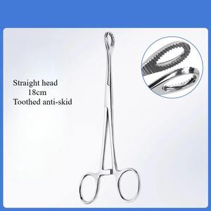 1 Pieza de Pinzas Quirúrgicas Cervicales Ovaladas Dentadas de Acero Inoxidable, Instrumentos Hemostáticos, Juego de Instrumentos de Aguja Abierta y Cerrada - Product Image 4