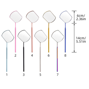 Miroir cosmétique professionnel pour artiste des cils, simple face, personnalisé, mural, cadre en acier inoxydable, finition plaquée or - Product Image 3