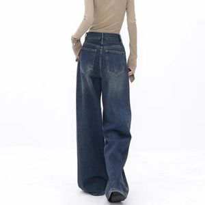 กางเกงยีนส์ขาตรงเอวสูงสำหรับผู้หญิงกางเกงเอวสูงทรงหลวมทรงสลิมมิ่งลำลองแฟชั่นฤดูใบไม้ผลิฤดูร้อน - Product Image 5