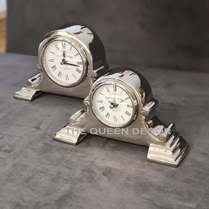 Latest Design Shinny Polished Aluminum Metal Round Shape <b>Table</b> <b>Clock</b> Use Office Library Living Room And Wedding Party Decoration - Product Image 5