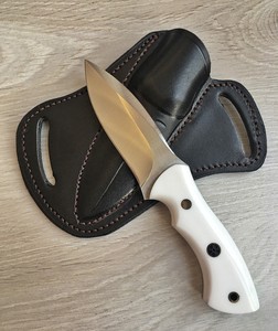 Professional High Quality 440C Steel EDC Fixed Hunting <b>Knife</b> with Resin Handle Leather Sheath Customizable Outdoor Camping Tool - Product Image 5