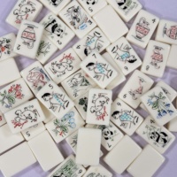 Ensemble de Mahjong américain de luxe de 152 tuiles avec motifs en bambou panda, 8 tuiles fleuries, 6 tuiles joker et 2 tuiles vierges pour les soirées de jeu à domicile