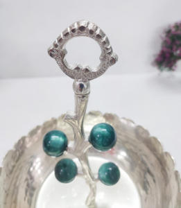 แท่นวางชามผลไม้พร้อมฐานเรซินเคลือบนิกเกิลนูนแท่นวางผลไม้หรูหราพรีเมี่ยมพร้อมฐานทำจากเรซิน - Product Image 6