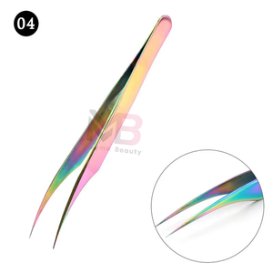 Pinces à épiler classiques et volumineuses les plus populaires en vrac, pinces à épiler en acier inoxydable avec pointe inclinée pour les poils du visage des femmes - Product Image 4