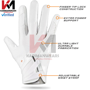 Gants de football américain de qualité supérieure, gants de receveur, logo personnalisé, adhérence confortable, gants de sport d'extérieur, fournisseur - Product Image 3