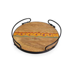 Top meilleure qualité moderne luxe en bois plateau de service plateau taille personnalisée peint à la main thé café collations utilisation polyvalente - Product Image 4