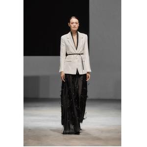 Wholesale Women's <b>Skirts</b> Elegant MILAN EMB FEATHER <b>SKIRT</b> ODM 73%CUPRO,27%POLYESTER Straight <b>Winter</b> <b>Skirts</b> Women from Vietnam - Product Image 1