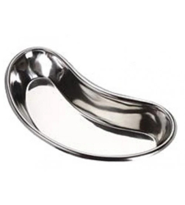 Plateau dentaire chirurgical de plat de rein de Holloware d'acier inoxydable, bassin incurvé de plateau de plat de rein de forme plateaux chirurgicaux d'acier inoxydable - Product Image 4