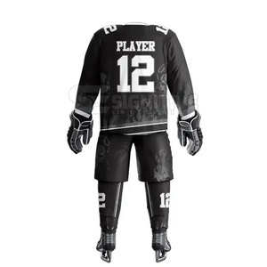 Ensemble d'uniformes de hockey sur glace d'entraînement avec panneaux extensibles, respirant, séchage rapide, sensation confortable, design personnalisé - Product Image 3