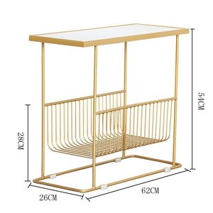 Minimalist SST017 Living Room Furniture Durable Iron Metal Frame <b>Side</b> <b>Table</b> with Classic Stone Top <b>Storage</b> Modern Design - Product Image 4