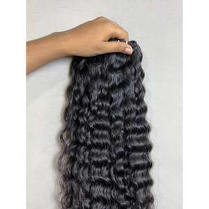 Extensions de cheveux humains vierges indiens bouclés, 8 à 28 pouces, ondulations naturelles et crépues, tissages à coudre, un seul donneur, naturel - Product Image 1