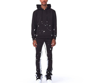 Survêtements de jogging vintage personnalisés délavés au soleil pour impression bouffante 100% coton pour hommes fabricants de vêtements évasés - Product Image 2