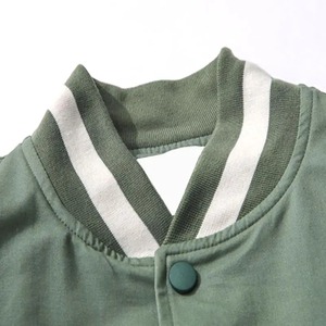 Chaqueta de invierno personalizable unisex de gran tamaño, informal, béisbol, Varsity, bombardero, cuello levantado, tejido transpirable lavado - Product Image 5