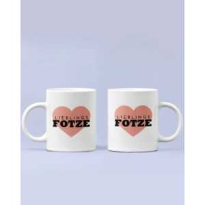 Ensemble de tasses en céramique 'Favorite Pussy' au design original, compatible lave-vaisselle, cadeau idéal pour les amis, pour redonner un sens positif au mot. - Product Image 1
