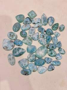 เกรด AAA อัญมณีลาริมาร์ทรงหลังเบี้ยสีฟ้าอาเกตทุกขนาดหลวมสำหรับทำเครื่องประดับสีเขียว - Product Image 2