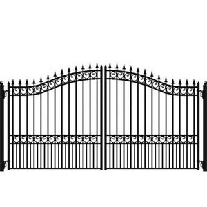Portão de Ferro Forjado Deslizante de Metal Externo, Porta de Cerca de Aço Galvanizado - Product Image 1