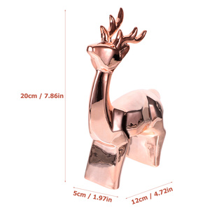 Escultura de Reno electrochapada de cobre, objeto de exhibición para decoración del hogar y jardín, estatuilla de Reno de Navidad, estatua de jardín - Product Image 3