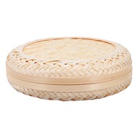 Boîte de rangement en bambou simple exquise avec couvercle Boîte en bambou faite à la main Décoration de table pour la maison naturelle écologique Vente en gros du Vietnam