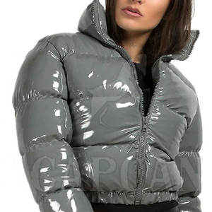 แจ็กเก็ตแบบฟองคุณภาพสูงของผู้หญิงเสื้อครอปไฟเบอร์โพลีเอสเตอร์ปรับแต่ง100% ได้สไตล์ใหม่2024 - Product Image 2