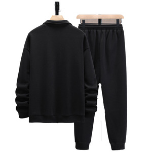 Custom Men's Half <b>Zip</b> Pullover Tracksuit Set Wholesale OEM Unisex <b>Sweatshirt</b> and Pants Private Label Casual Wear B2B Supplier - Product Image 2