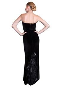 Robe de soirée élégante en velours écologique pour femmes, longueur genoux, belles appliques, antistatique naturel pour les occasions spéciales - Product Image 2