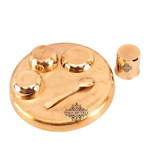 Juego de Vajilla de Bronce de Diseño Artesanal de 6 Piezas, Vajilla Tradicional China Duradera, Apta para Restaurantes, Juego de Thali - Product Image 5