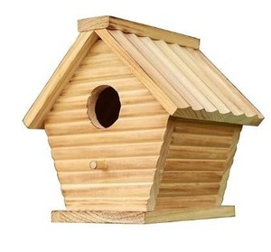 Maison de repos de mangeoire à oiseaux en bois de haute qualité de conception de cabane classique simple pour nourrir les mangeoires d'oiseaux suspendues décoratives de jardin à la maison - Product Image 5