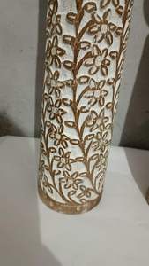 Juego de 3 Portavelas Redondos de Madera Hechos a Mano, Centro de Mesa Rústico de Madera, Decoración Vintage, Portavelas Alto - Product Image 3