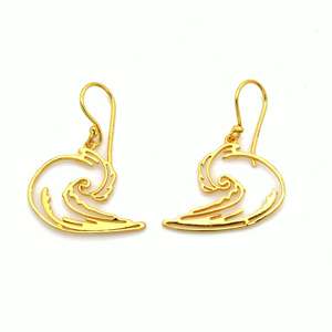 Trendy Ocean Waves Brass <b>Dangle</b> <b>Earring</b> 18k <b>Gold</b> Plated surfing jewelry Modern Wave Classic Wholesale <b>Dangle</b> <b>Earring</b> For Women - Product Image 1
