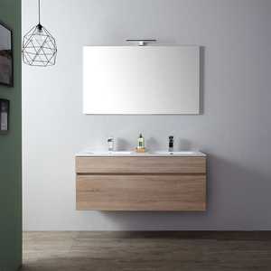 Mobile Bagno Sospeso Shanghai 120cm con Doppio Lavabo in Rovere Naturale - Set Bagno - Product Image 1