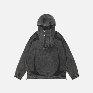 Sudadera con Capucha de Mezclilla para Hombre 2026, 100% Algodón, Estilo Vintage Lavado, Corte Regular, Chaqueta de Invierno, Estilo Urbano Americano - Product Image 5