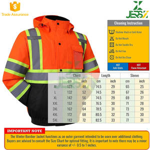 เสื้อแจ็คเก็ตกันหนาวสะท้อนแสงกันน้ำสำหรับทุกเพศ, เสื้อกันลมมีกระเป๋าระบายอากาศสีเหลืองด้านบนสีดำด้านล่างชุดทำงานตามสั่ง - Product Image 2