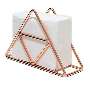 Porte-serviettes en métal doré créatif simple en forme de triangle pour les porte-mouchoirs décoratifs de table à la maison et au bureau - Product Image 2