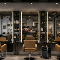 Miroir de salon intelligent personnalisé avec TV intégrée, miroir LED pour barbier, station de coiffure, miroir de salon avec télévision