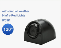 Caméra de vue latérale AHD 1080P pour camion MDVR | Caméra de détection d'angle mort étanche IP69K avec connecteurs d'aviation M12 pour bus et camping-car