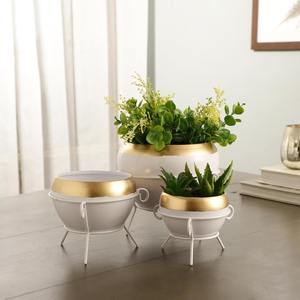 Ensemble élégant de 3 jardinières décoratives, idéal pour la verdure d'intérieur, le bureau à domicile, le balcon et une présentation élégante sur le sol ou la table, en provenance d'Inde - Product Image 4