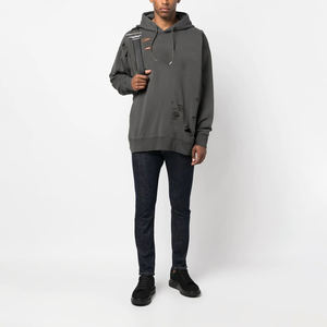 Pakistan Made Distressed <b>Hoodies</b> Hot Selling Distressed <b>Hoodies</b> Custom Size Distressed <b>Hoodies</b> - Product Image 3