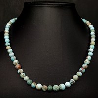 Collier de perles de pierres précieuses rondes lisses en Larimar rouge naturel Colliers ras du cou en pierre de Larimar naturel pour femmes hommes en vrac