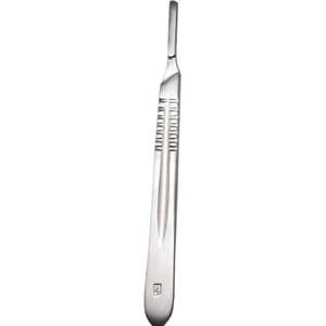 Poignée de scalpel n ° 4 de qualité professionnelle en acier inoxydable médical vétérinaire convient aux instruments chirurgicaux manuels à lames #20-#25 - Product Image 1