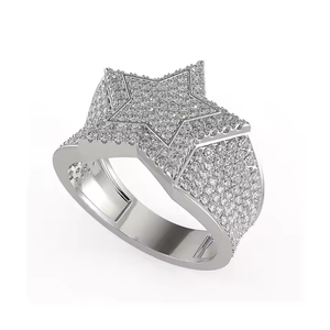 แหวนเพชรสีขาว10K หรูหราสำหรับผู้หญิงเครื่องประดับสไตล์วินเทจเหนือกาลเวลาสไตล์แฟชั่นที่ทันสมัย - Product Image 1