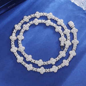 สร้อยเพชรโมอิสขนาด10มม. สีเงิน925ประดับด้วยดาวลิงก์เทนนิส VVS Moissanite สร้อยคอสำหรับผู้ชายโซ่สุดหรูในชีวิตประจำวัน - Product Image 2