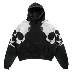 Y2k Vintage Mode Crâne Imprimer Zip Up Hoodies Automne Hiver Nouveau Hip Hop À Manches Longues Manteaux Lâche Sweat À Capuche Femmes - Product Image 4