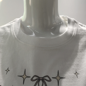 T-shirt blanc col rond pour femmes 100% coton DTG impression surdimensionné logo personnalisé t-shirt décontracté à manches courtes t-shirt pour les femmes - Product Image 5