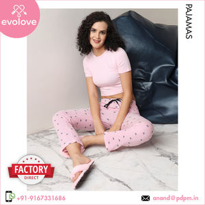 Colección única de 100% algodón para mujer, ropa de noche de longitud completa, ropa de dormir estampada, pijamas de pantalón completo - Product Image 3