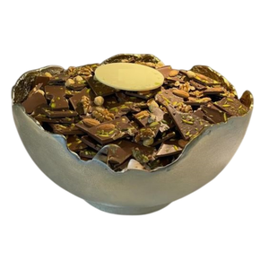 Mesa de diseño vintage Cuenco de chocolate de metal de aluminio de calidad de lujo Centro de mesa para eventos y celebraciones - Product Image 2